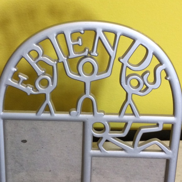 Gray brushed metal stick people friends frame - Picture 2 of 10